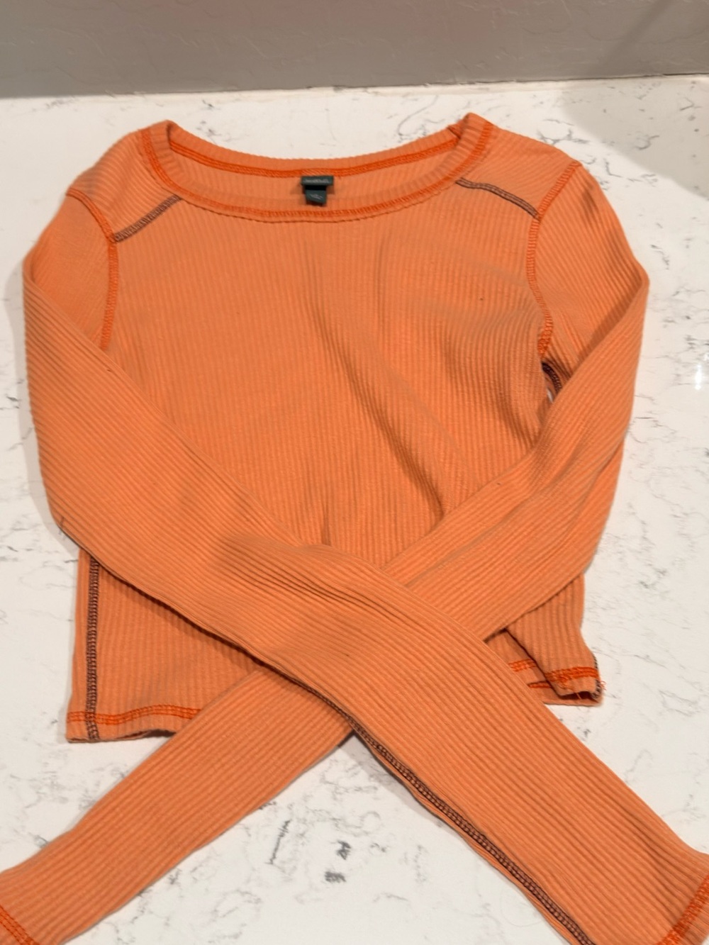 wild fable Ribbed Long-Sleeve Top - Orange